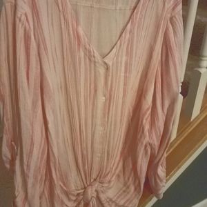 Style &Co pink striped shirt